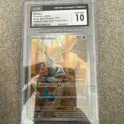 CGC 10 - Mimikyu 075 SVP Black Star Promo Paldean Fates ETB Pokemon Gem Mint - Image 1
