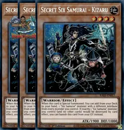 Yugioh! 3x Secret Six Samurai - Kizaru RA03-EN017 Secret Rare 1st Ed NM - Image 1