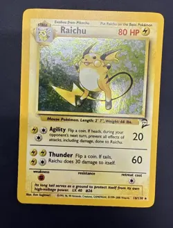 Raichu 16/130 Base Set 2 Holo Rare Pokemon Card 2000 WOTC LP Lightly Played - Image 1