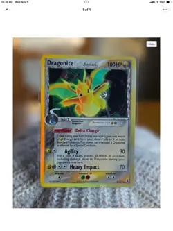 Pokemon TCG Dragonite EX Delta Species Holo Rare Card 2005 - Image 1