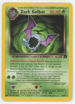 Dark Golbat 24/82 NM LP MP HP Rare Team Rocket Pokemon Card 2000 WOTC - Image 1