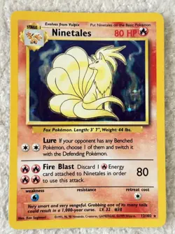 Ninetales 012/102 Base Set Holo Pokemon Card 1999 Wizards Good Condition! - Image 1