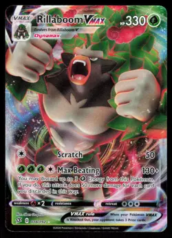 Rillaboom VMAX 018/192 Ultra Rare Pokemon Rebel Clash NM - Image 1