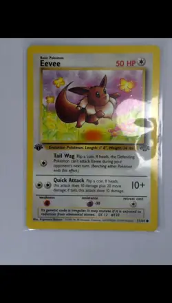 1st Edition Eevee 51/64 Jungle Set Vintage 1999 Pokemon TCG WOTC VLP - Image 1