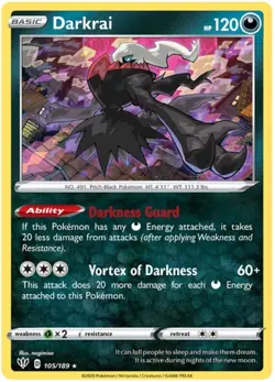 x1 Darkrai - 105/189 - Holo Rare Pokemon SS03 Darkness Ablaze M/NM - Image 1