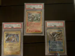 PSA 9 EX Unseen Forces Gold Star Pokemon Set Entei, Raikou, & Suicune 2005 - Image 1