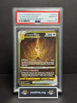 2023 Pokemon Sword And Shield Crown Zenith Fa Secret Arceus Vstar #GG70 PSA 10 - Image 1