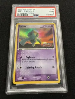 Pokemon Baltoy Reverse Holo Stamped 44/108 from EX Power Keepers in a PSA 9 ! - Image 1