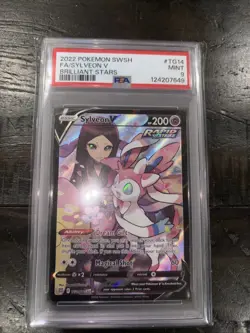 PSA 9 MINT Sylveon V TG14/TG30 Pokemon Sword & Shield Brilliant Stars 2022 - Image 1