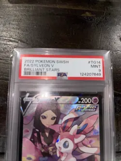 PSA 9 MINT Sylveon V TG14/TG30 Pokemon Sword & Shield Brilliant Stars 2022 - Image 2