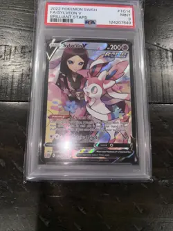 PSA 9 MINT Sylveon V TG14/TG30 Pokemon Sword & Shield Brilliant Stars 2022 - Image 3