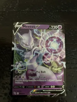 Pokemon TCG Mewtwo V Pokemon GO 030/078 Holo Ultra Rare SWSH Glass Holo Minty - Image 1