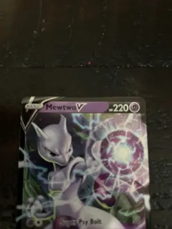 Pokemon TCG Mewtwo V Pokemon GO 030/078 Holo Ultra Rare SWSH Glass Holo Minty - Image 2