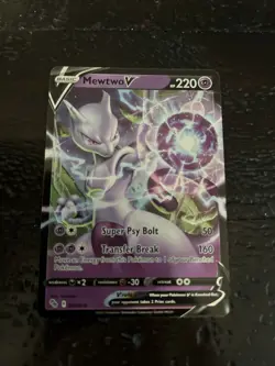 Pokemon TCG Mewtwo V Pokemon GO 030/078 Holo Ultra Rare SWSH Glass Holo Minty - Image 3