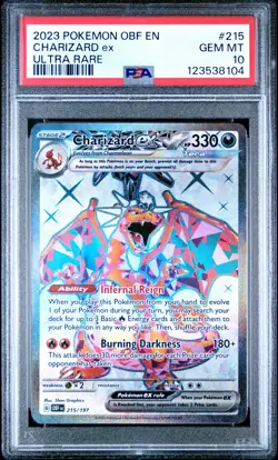 2023 POKEMON OBF EN-OBSIDIAN FLAMES ULTRA RARE #215 CHARIZARD EX PSA 10 - Image 1