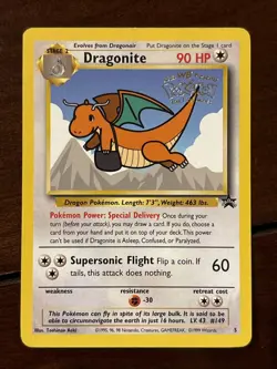 Pokemon Black Star Promo Dragonite 5 WB Stamped Movie LP - Image 1
