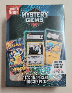 2025 Mystery Gems Limited Edition Pokemon CGC Graded Card & Booster Pack Sealed - Image 1