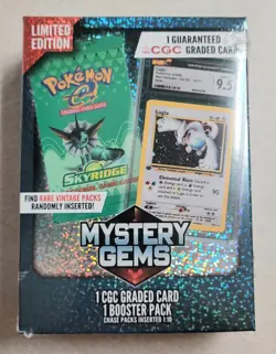 2025 Mystery Gems Limited Edition Pokemon CGC Graded Card & Booster Pack Sealed - Image 2