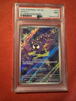 Pokemon TCG Gastly Card 177/162 Illustration Rare Temporal Forces 2024 PSA 9 NM - Image 1