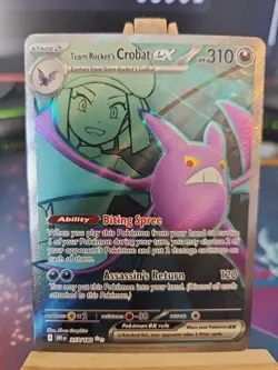 Pokemon TCG Team Rocket's Crobat EX 217/182 Full Art Destined Rivals NM Card - Image 1