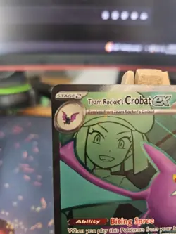 Pokemon TCG Team Rocket's Crobat EX 217/182 Full Art Destined Rivals NM Card - Image 2