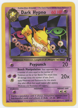 Dark Hypno 26/82 NM LP MP HP Rare Team Rocket Pokemon Card 2000 WOTC - Image 1
