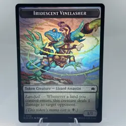 Iridescent Vinelasher Token + Fish Token - Double sided token - Bloomburrow - Image 1