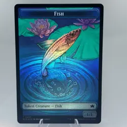 Iridescent Vinelasher Token + Fish Token - Double sided token - Bloomburrow - Image 2