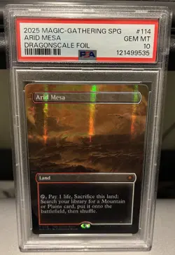 PSA 10 TARKIR: DRAGONSTORM SPECIAL GUESTS #114 ARID MESA DRAGON SCALE FOIL - Image 1