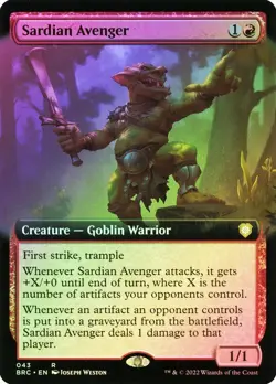 Sardian Avenger Foil Extended Art The Brothers' War NM MTG - Image 1