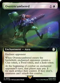 Overencumbered Foil Extended Art Fallout Commander NM MTG - Image 1