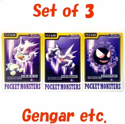 Gastly Haunter Gengar Carddass 092 093 094 Bandai Japanese Vintage Pokemon Cards - Image 1