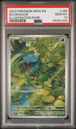Pokemon TCG Bulbasaur 166/165 Scarlet & Violet 151 Illustration Rare PSA 10 - Image 1