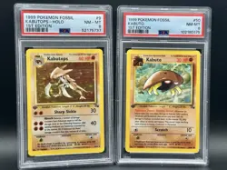 1999 Pokemon Fossil - 1st Edition Kabutops Holo - Kabuto - PSA 8 - NM-MT - Image 1