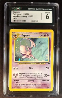 Pokemon Espeon Holo Neo Discovery 1/75 Cgc 6 Psa - Image 1
