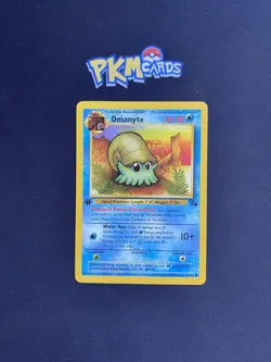 Pokemon TCG Omanyte Fossil 52/62 Regular 1st Edition LP. - Image 1