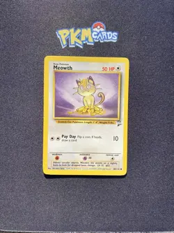 Pokemon TCG Meowth Base Set 2 80/130 Regular LP. - Image 1