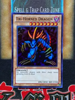 Yugioh Tri-Horned Dragon LCYW-EN157 Super Rare 1st Ed NM - Image 1