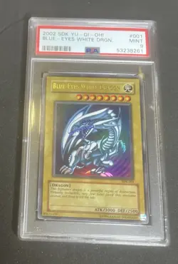 2002 Yu-Gi-Oh! Blue-Eyes White Dragon SDK-001 Ultra Rare PSA 9 MINT - Image 4