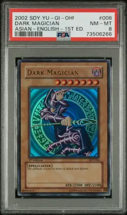 Yugioh 2002 Starter Deck Yugi Dark Magician SDY-006 Ultra Rare 1st Edition PSA 8 - Image 5