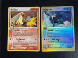 Pokemon Cards Rare Holo Reverse Blaziken 3/109 Sharpedo 22/109 Ruby Sapphire Ex - Image 1
