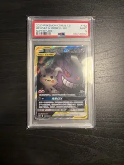 Gengar Mimikyu GX PSA 9 Chinese Pokemon Card Tag Team - Image 1