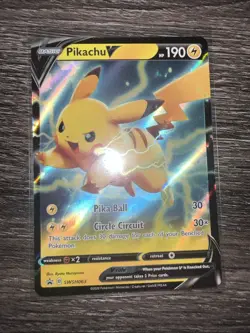 Pikachu V SWSH063 NM Full Art Promo Rare Pokemon Card - Image 1