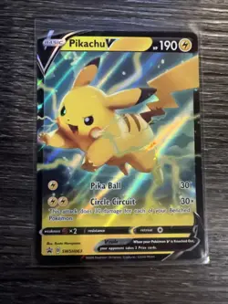 Pikachu V SWSH063 NM Full Art Promo Rare Pokemon Card - Image 2