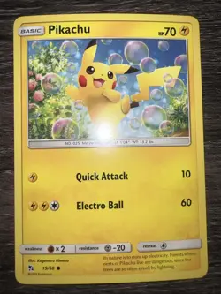 Pokemon Cards Pikachu Non Holo 19/98 Hidden Fates NM 2019 - Image 2