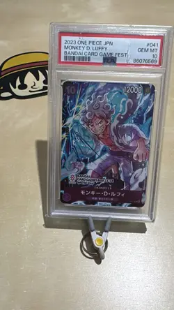 PSA 10 MONKEY D. LUFFY P-041 P BANDAI CARD GAME FEST PROMO ONE PIECE CARD JPN - Image 1