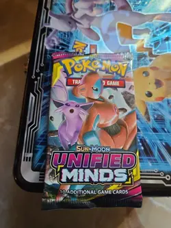Espeon & Deoxys Sun & Moon Unified Minds Sealed Pokemon Card Booster Pack - Image 1