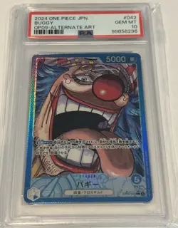 BUGGY (OP09-042) (Alt Art) EMPERORS IN THE NEW WORLD 2024 One Piece Card PSA 10 - Image 1