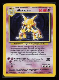 Alakazam 1/102 Holo Rare Base Set Pokemon Card - Image 1