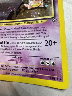 Pokemon TCG Slowking Neo Genesis Holo Rare Card 14/111 - Image 3
